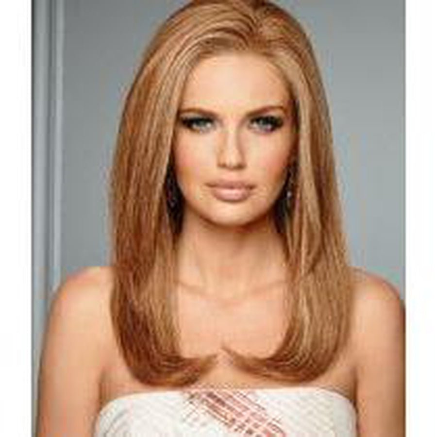 High Fashion 100% Human Hair Wig Long Straight Layers Honey Blonde