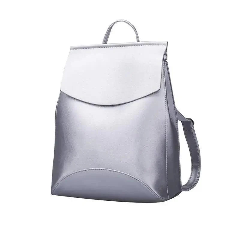 Minimalist Anti-Theft Leather Backpack for Women and Girls