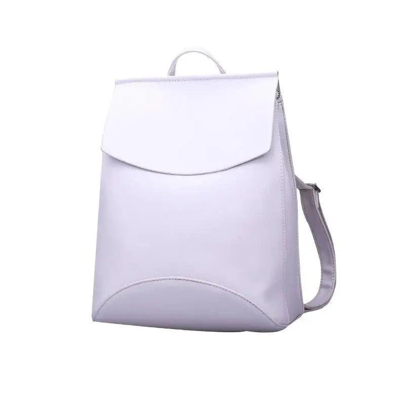 Minimalist Anti-Theft Leather Backpack for Women and Girls