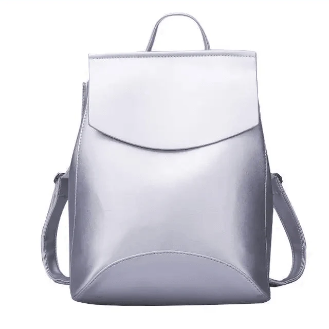 Minimalist Anti-Theft Leather Backpack for Women and Girls