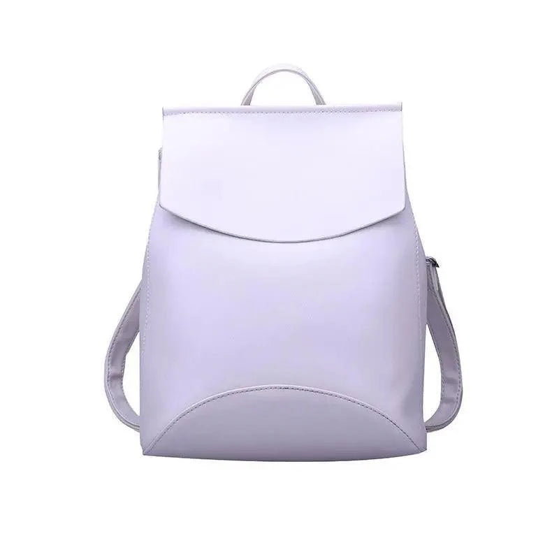 Minimalist Anti-Theft Leather Backpack for Women and Girls