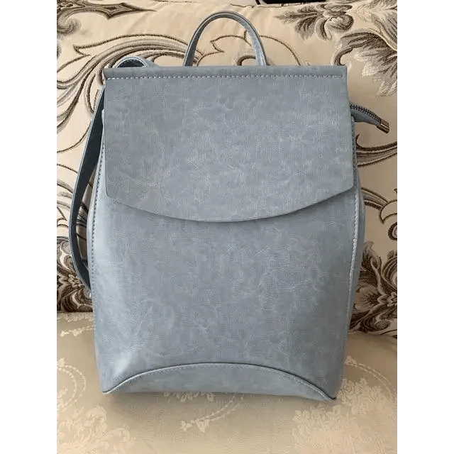 Minimalist Anti-Theft Leather Backpack for Women and Girls