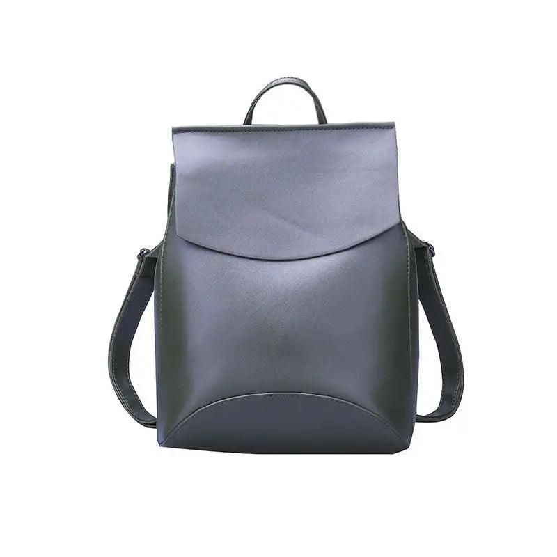 Minimalist Anti-Theft Leather Backpack for Women and Girls