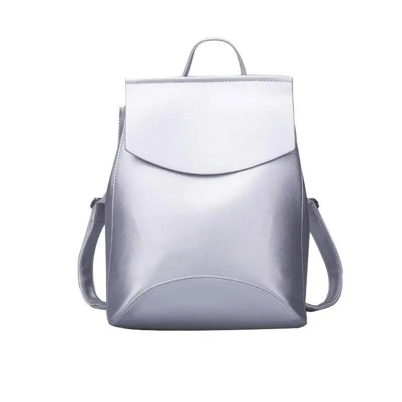 Minimalist Anti-Theft Leather Backpack for Women and Girls