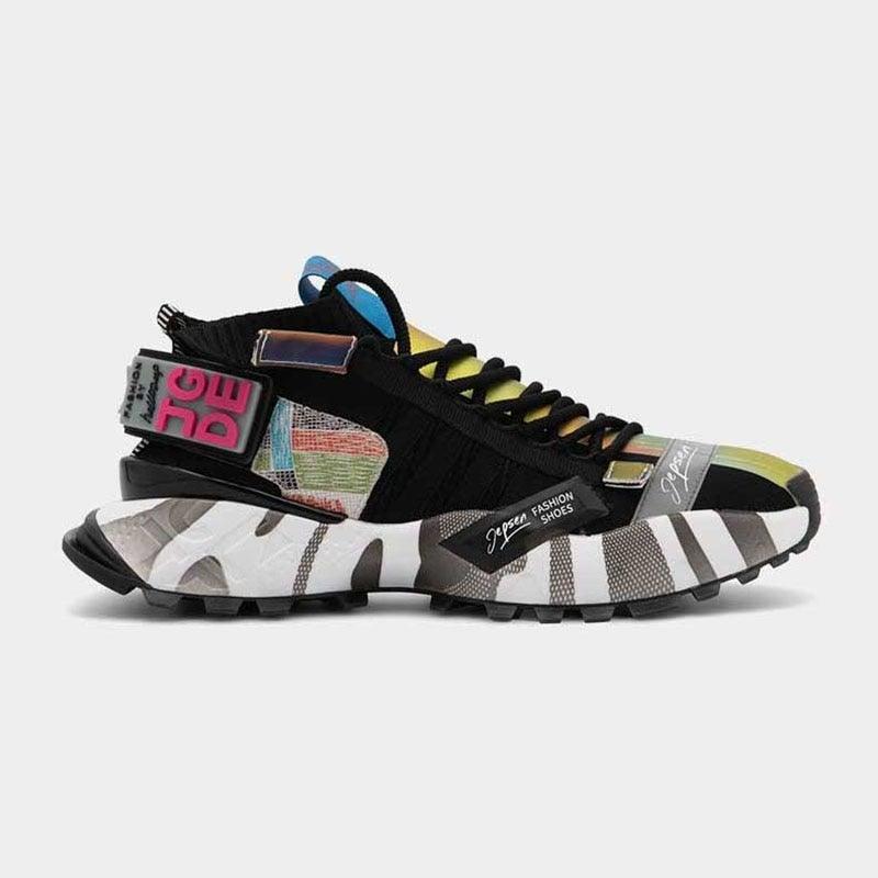 Men's Chunky Knit Platform Sneakers – Breathable Techwear Shoes