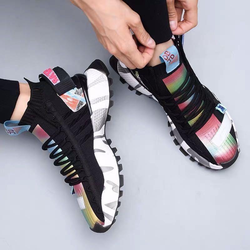 Men's Chunky Knit Platform Sneakers – Breathable Techwear Shoes