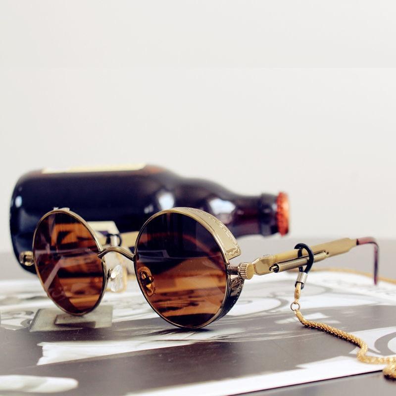 Retro Round Metal Frame Sunglasses with UV400 Polarized Lenses