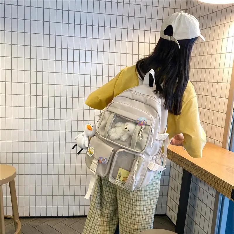 Large Capacity Waterproof Nylon Backpack for School and Travel