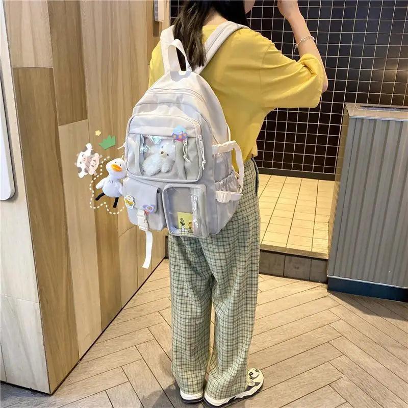 Large Capacity Waterproof Nylon Backpack for School and Travel