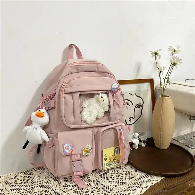 Large Capacity Waterproof Nylon Backpack for School and Travel