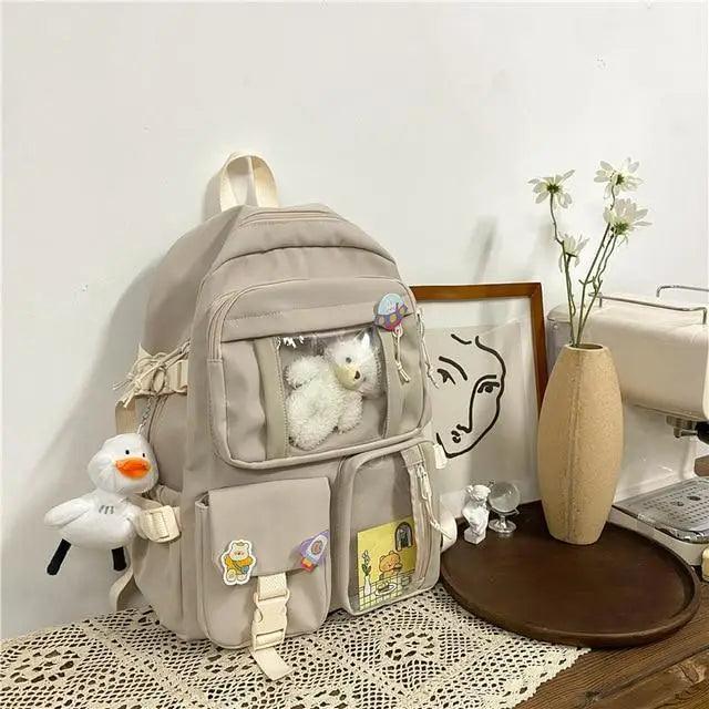 Large Capacity Waterproof Nylon Backpack for School and Travel