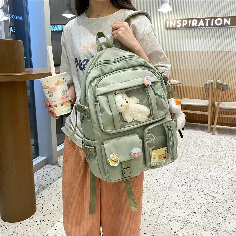 Large Capacity Waterproof Nylon Backpack for School and Travel