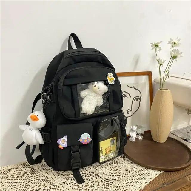 Large Capacity Waterproof Nylon Backpack for School and Travel