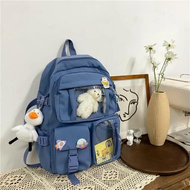 Large Capacity Waterproof Nylon Backpack for School and Travel