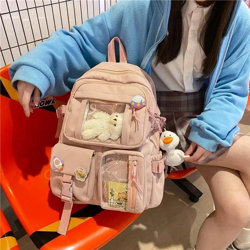 Large Capacity Waterproof Nylon Backpack for School and Travel