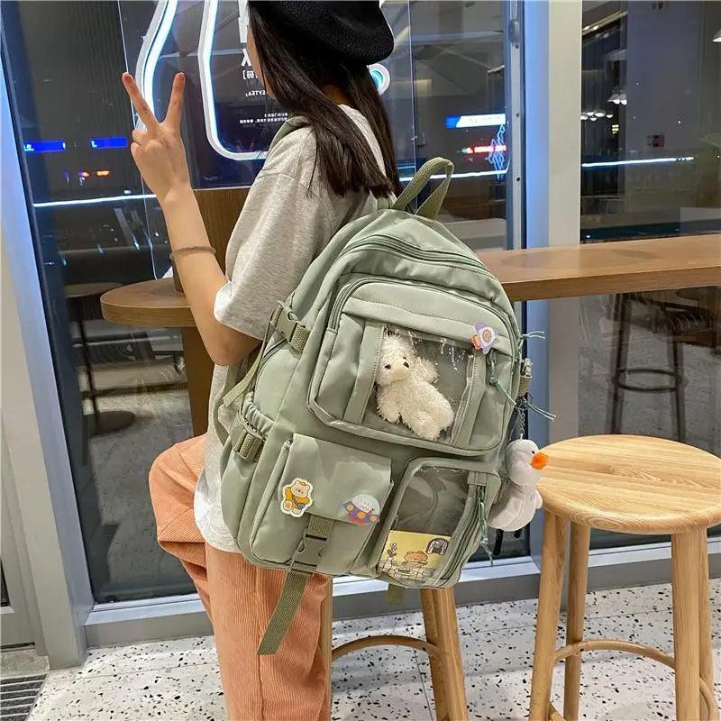 Large Capacity Waterproof Nylon Backpack for School and Travel