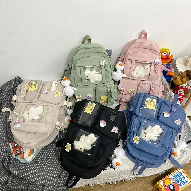Large Capacity Waterproof Nylon Backpack for School and Travel