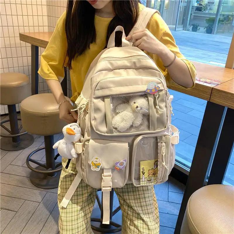Large Capacity Waterproof Nylon Backpack for School and Travel