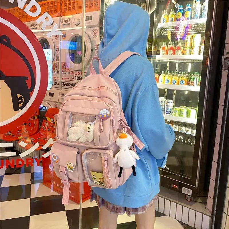 Large Capacity Waterproof Nylon Backpack for School and Travel