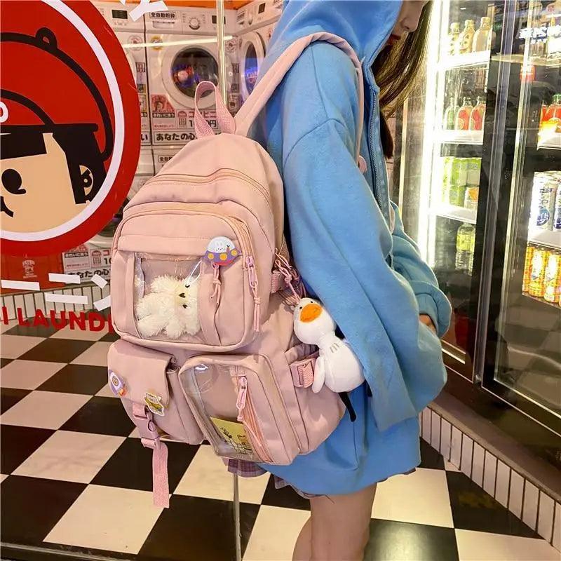 Large Capacity Waterproof Nylon Backpack for School and Travel