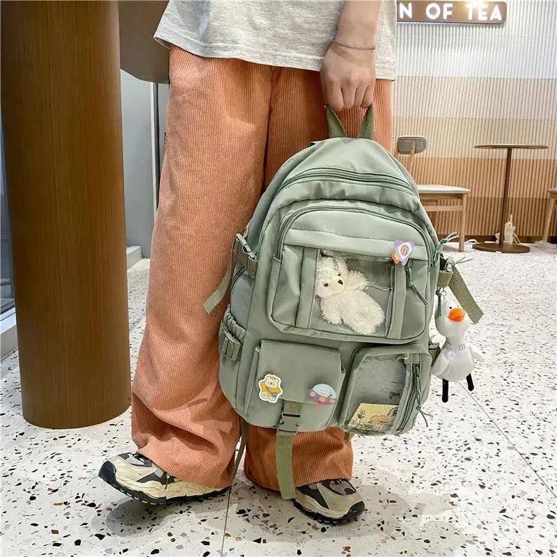 Large Capacity Waterproof Nylon Backpack for School and Travel