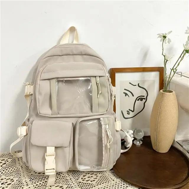 Large Capacity Waterproof Nylon Backpack for School and Travel