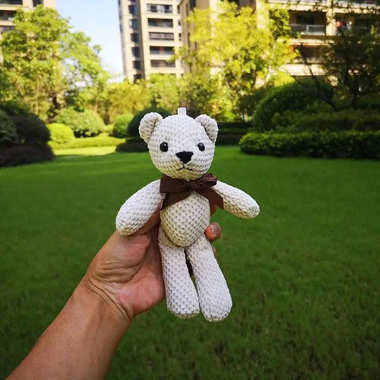 Handcrafted Knit Teddy Bear & Rabbit Plush Doll Decor 18-20cm