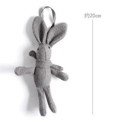Handcrafted Knit Teddy Bear & Rabbit Plush Doll Decor 18-20cm