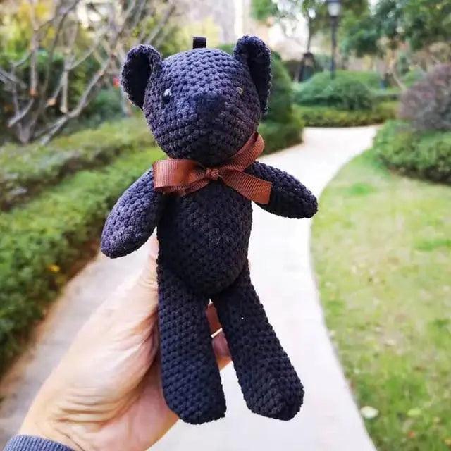 Handcrafted Knit Teddy Bear & Rabbit Plush Doll Decor 18-20cm