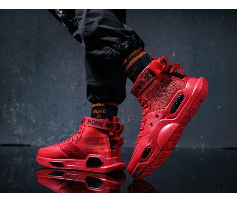 High Top Canvas Sneakers: Breathable Hip Hop Basketball Shoes