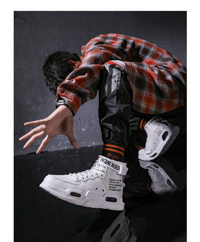 High Top Canvas Sneakers: Breathable Hip Hop Basketball Shoes