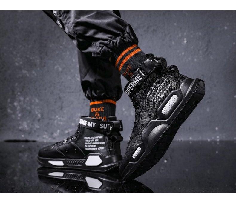 High Top Canvas Sneakers: Breathable Hip Hop Basketball Shoes