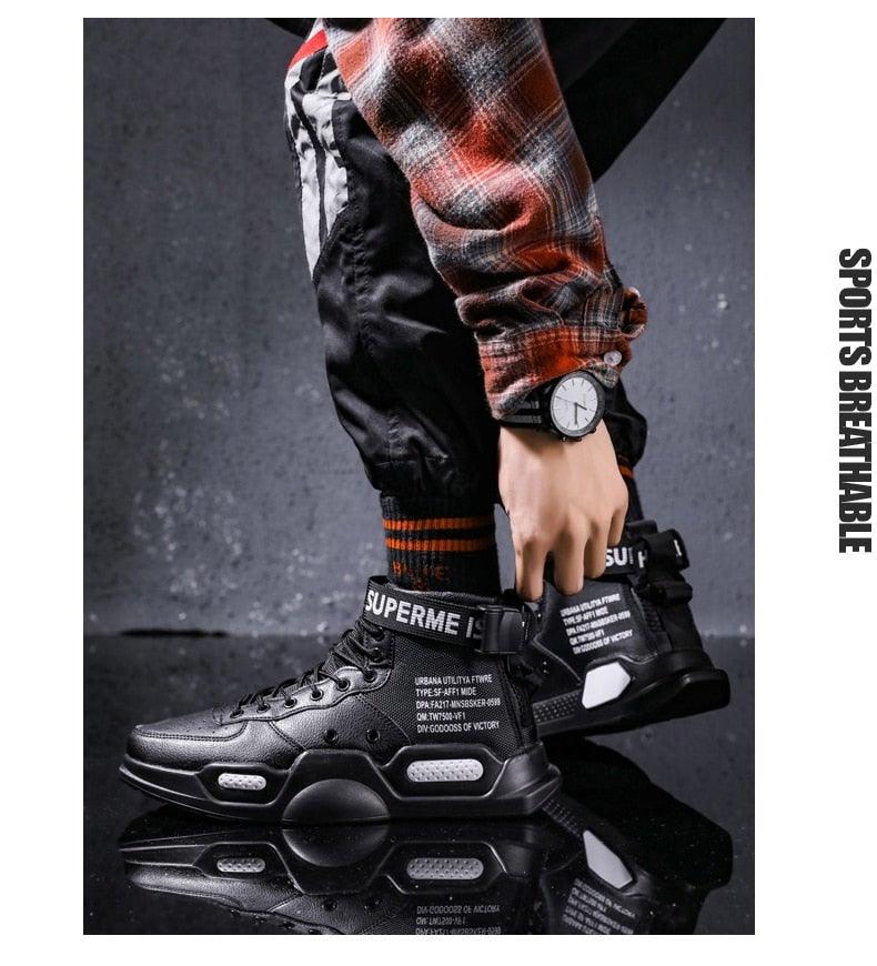 High Top Canvas Sneakers: Breathable Hip Hop Basketball Shoes