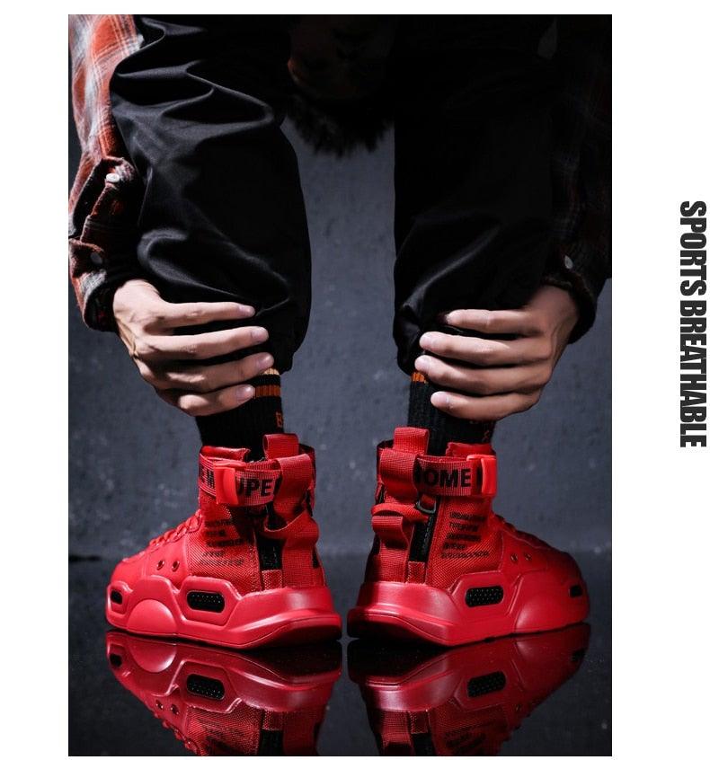 High Top Canvas Sneakers: Breathable Hip Hop Basketball Shoes