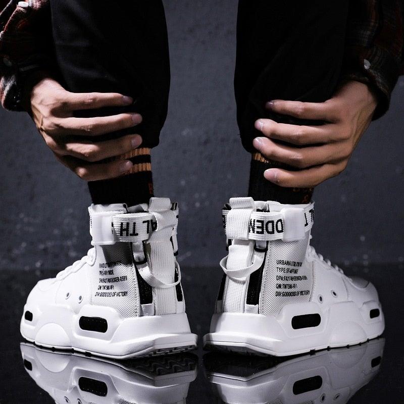 High Top Canvas Sneakers: Breathable Hip Hop Basketball Shoes