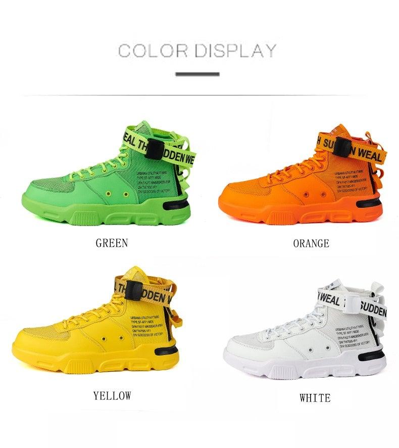 High Top Canvas Sneakers: Breathable Hip Hop Basketball Shoes