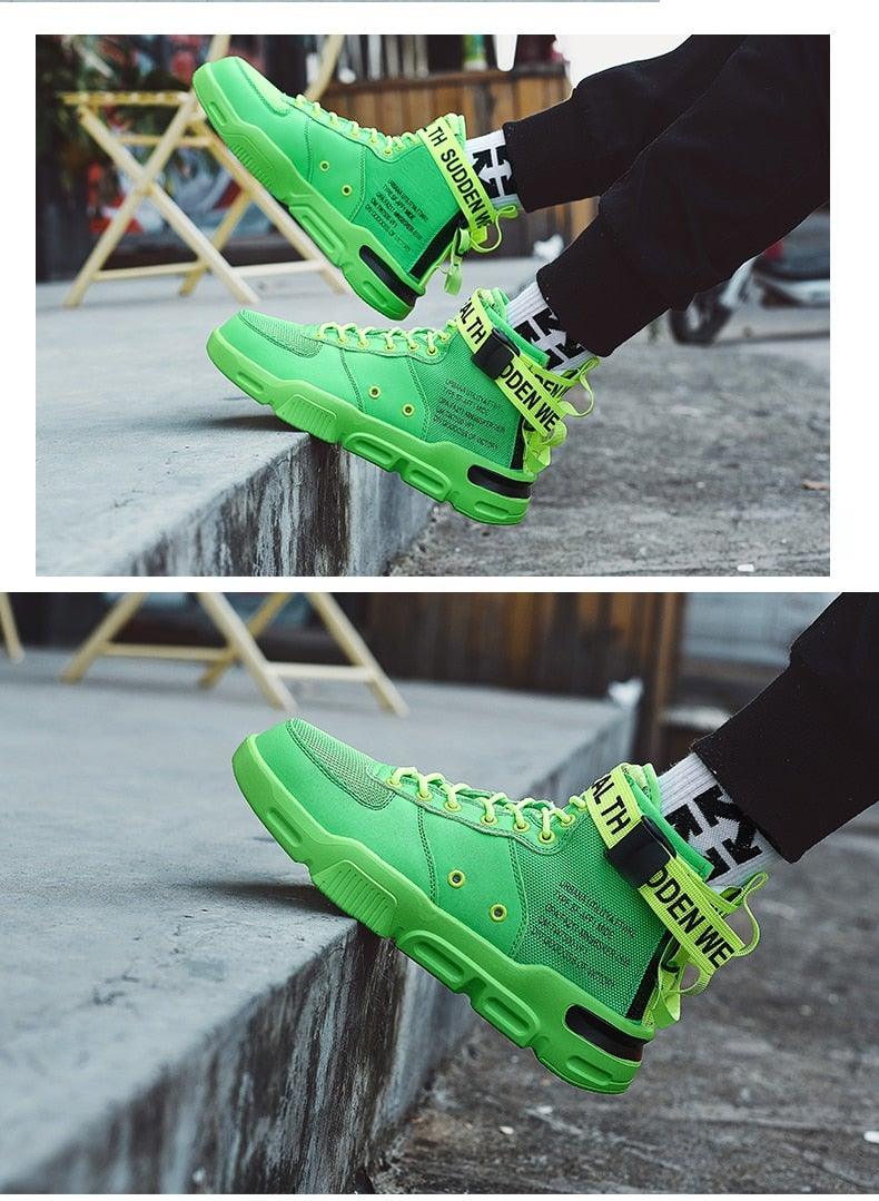 High Top Canvas Sneakers: Breathable Hip Hop Basketball Shoes
