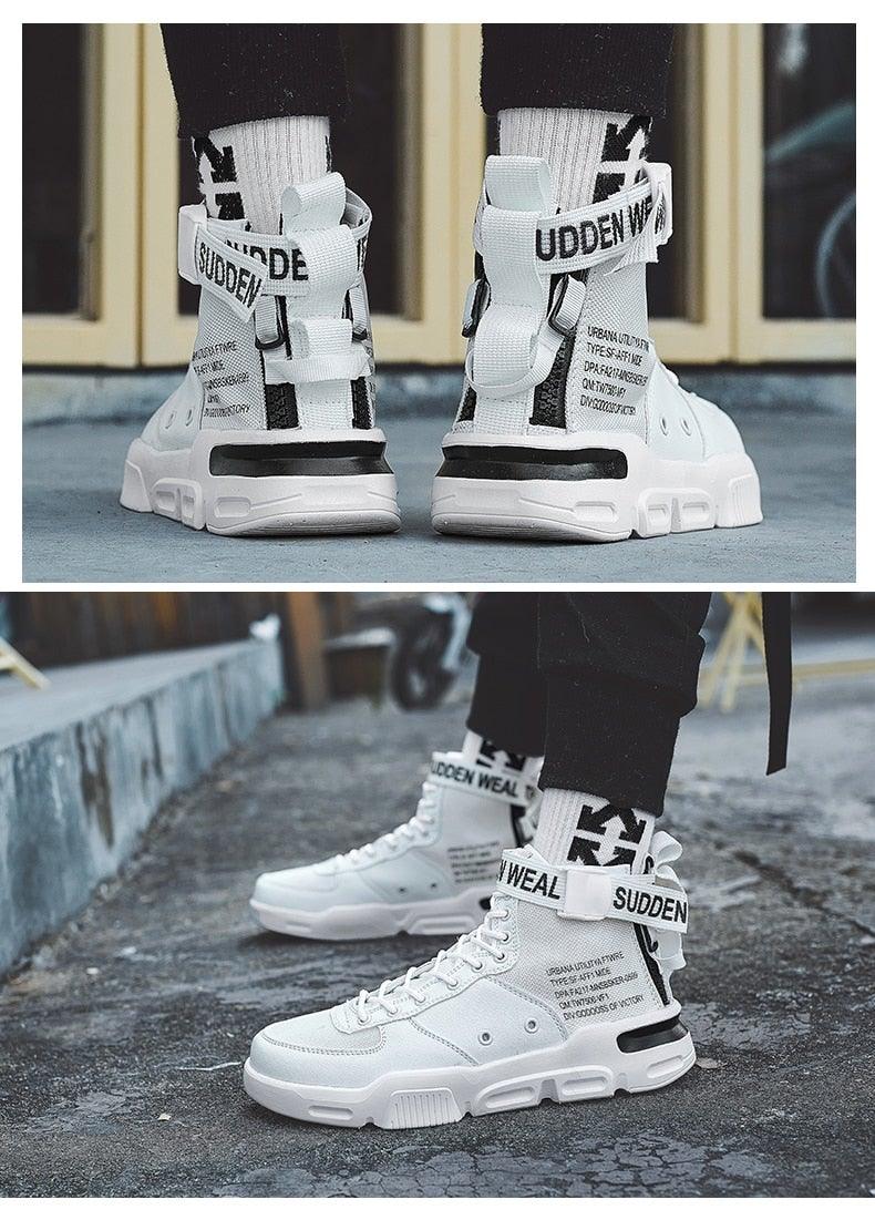 High Top Canvas Sneakers: Breathable Hip Hop Basketball Shoes