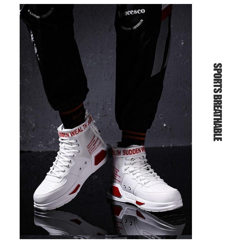 High Top Canvas Sneakers: Breathable Hip Hop Basketball Shoes