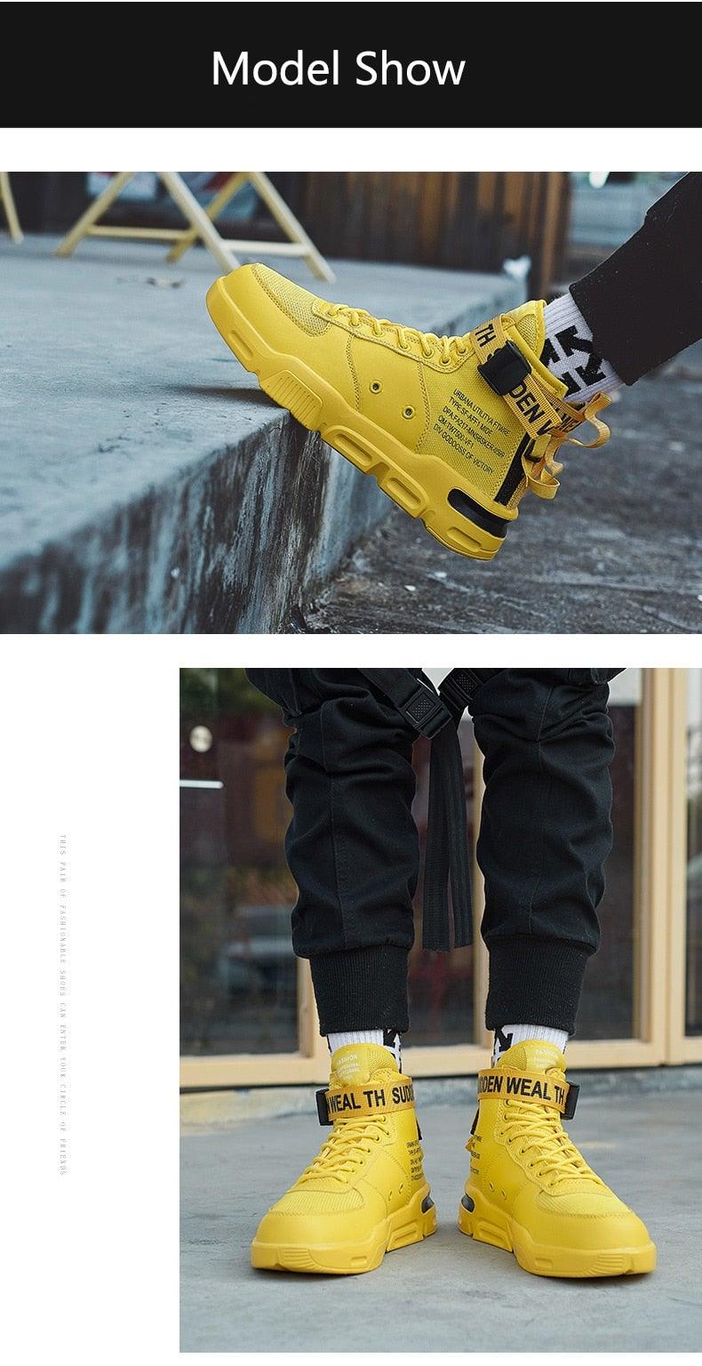 High Top Canvas Sneakers: Breathable Hip Hop Basketball Shoes