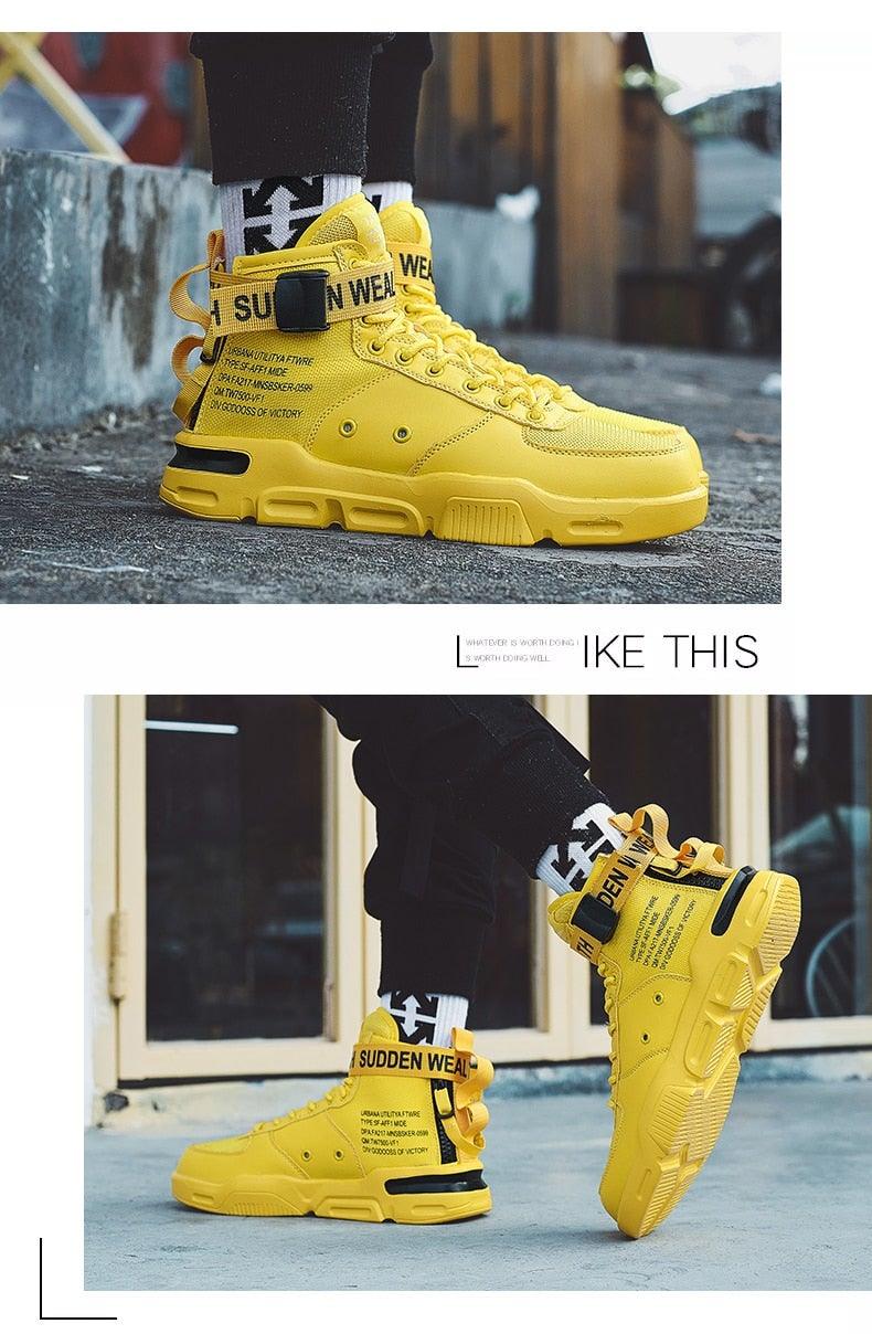 High Top Canvas Sneakers: Breathable Hip Hop Basketball Shoes