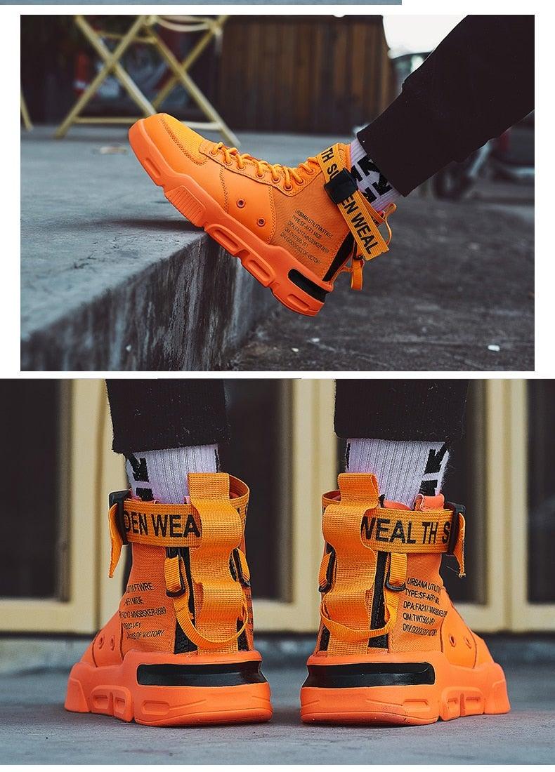 High Top Canvas Sneakers: Breathable Hip Hop Basketball Shoes
