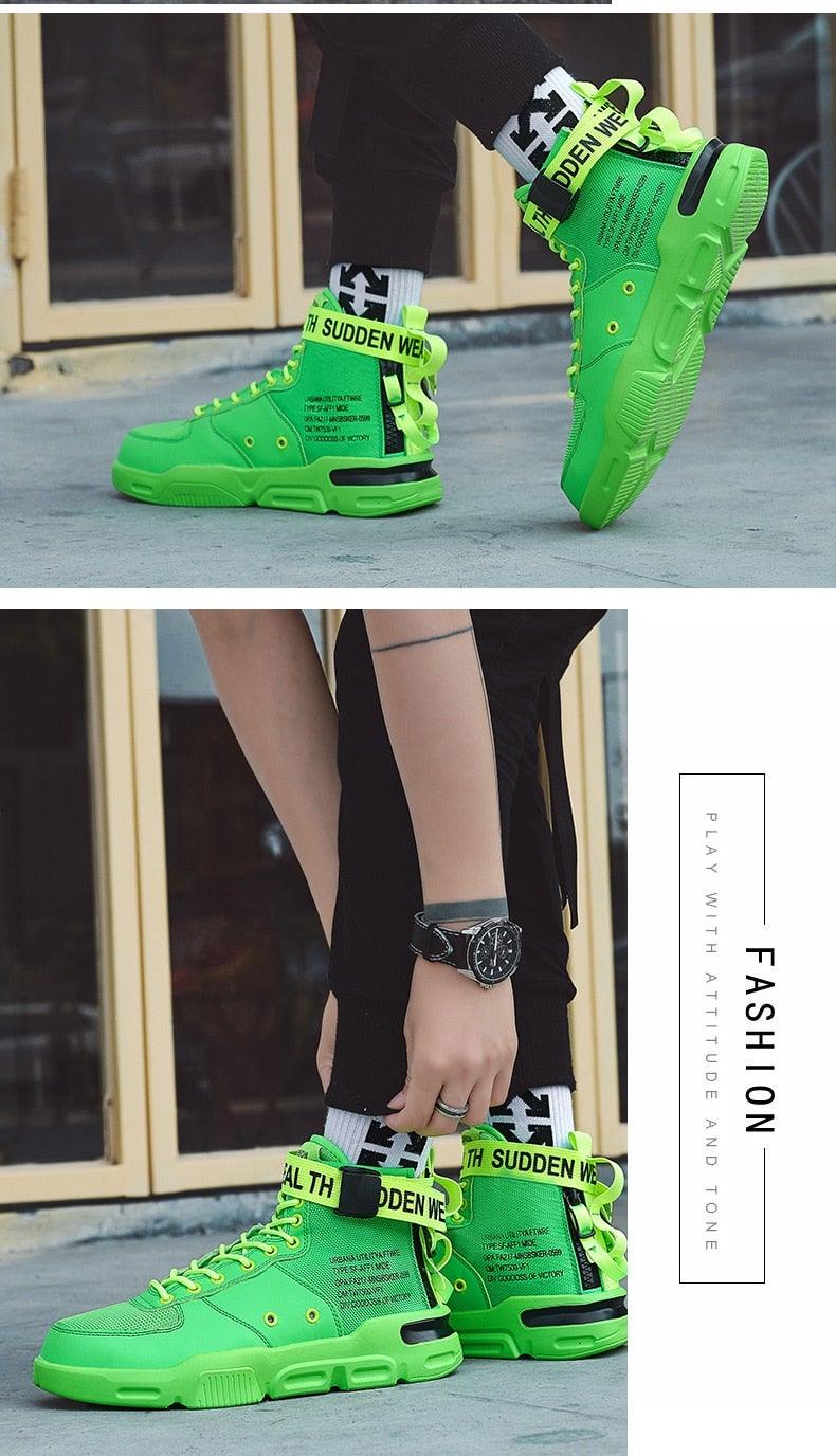 High Top Canvas Sneakers: Breathable Hip Hop Basketball Shoes