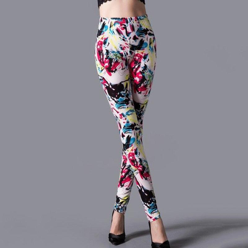 High Waist Printed Yoga Leggings Push Up Fitness Gym Trousers