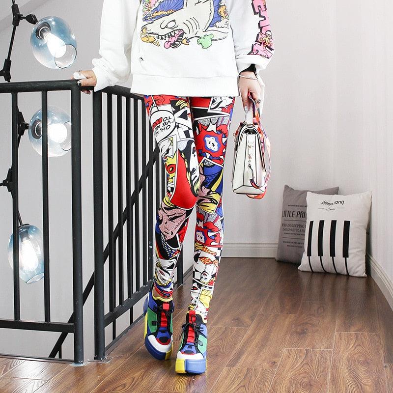 High Waist Printed Yoga Leggings Push Up Fitness Gym Trousers