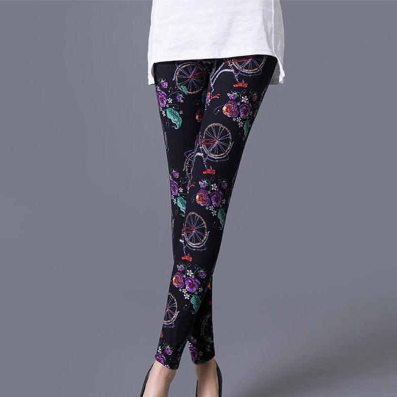 High Waist Printed Yoga Leggings Push Up Fitness Gym Trousers