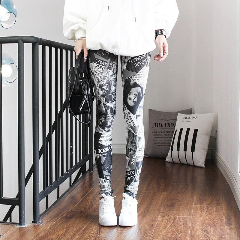 High Waist Printed Yoga Leggings Push Up Fitness Gym Trousers