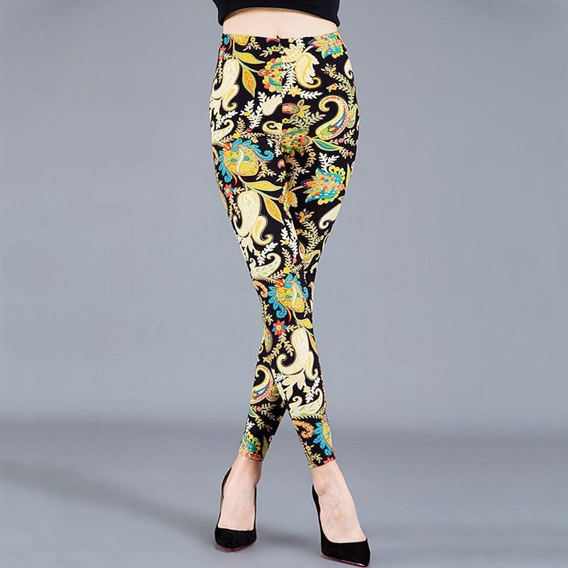 High Waist Printed Yoga Leggings Push Up Fitness Gym Trousers