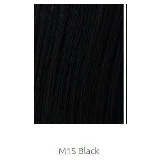 Men's Short Synthetic Hairpiece - Natural Look Wig in Black & Grey