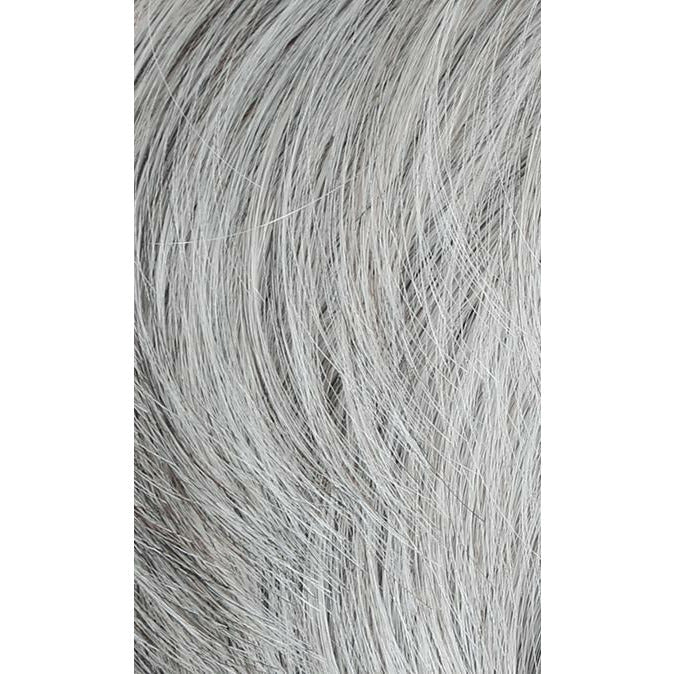Men's Short Synthetic Hairpiece - Natural Look Wig in Black & Grey